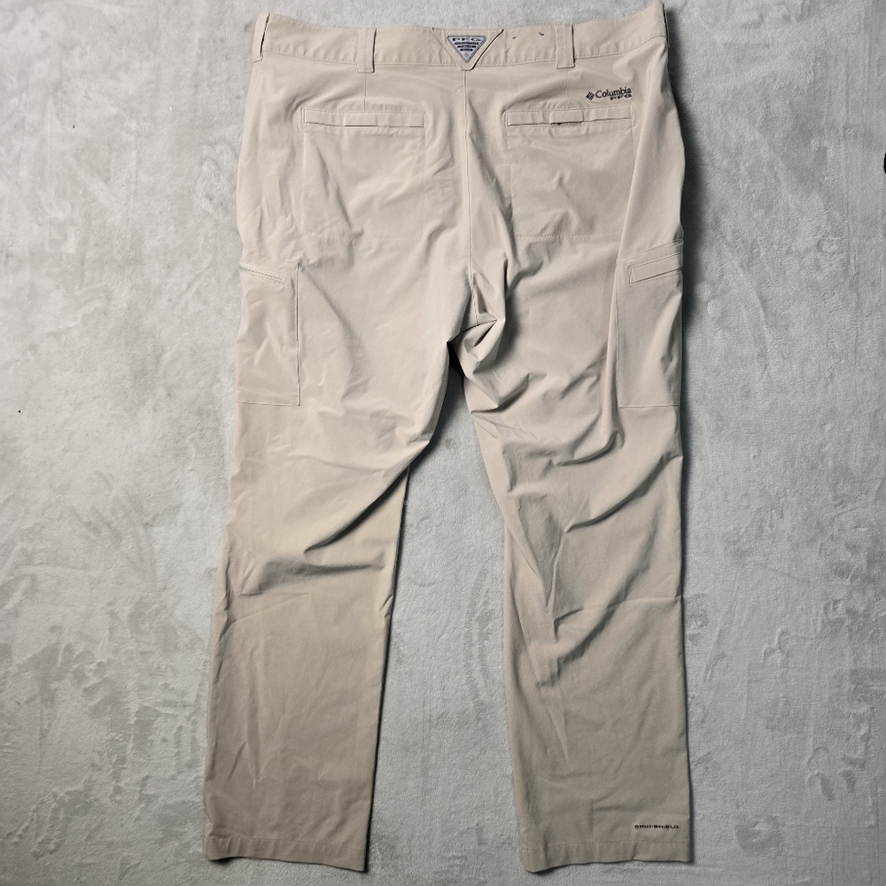 Columbia PFG Omni-Shield Pants Men Biege 40x32  Hiking Fishing